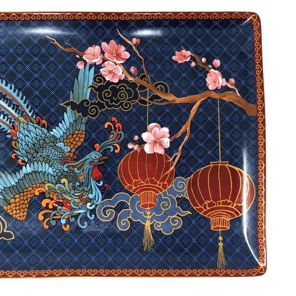 Williams Sonoma Lunar New Year Phoenix Serving Platter Blue Multicolor 2021 - Picture 3 of 9